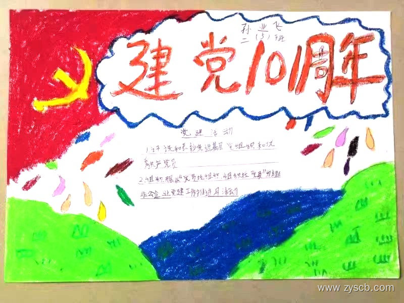 庆祝党建心欢笑 7.1建党节手抄报简单漂亮-第7张