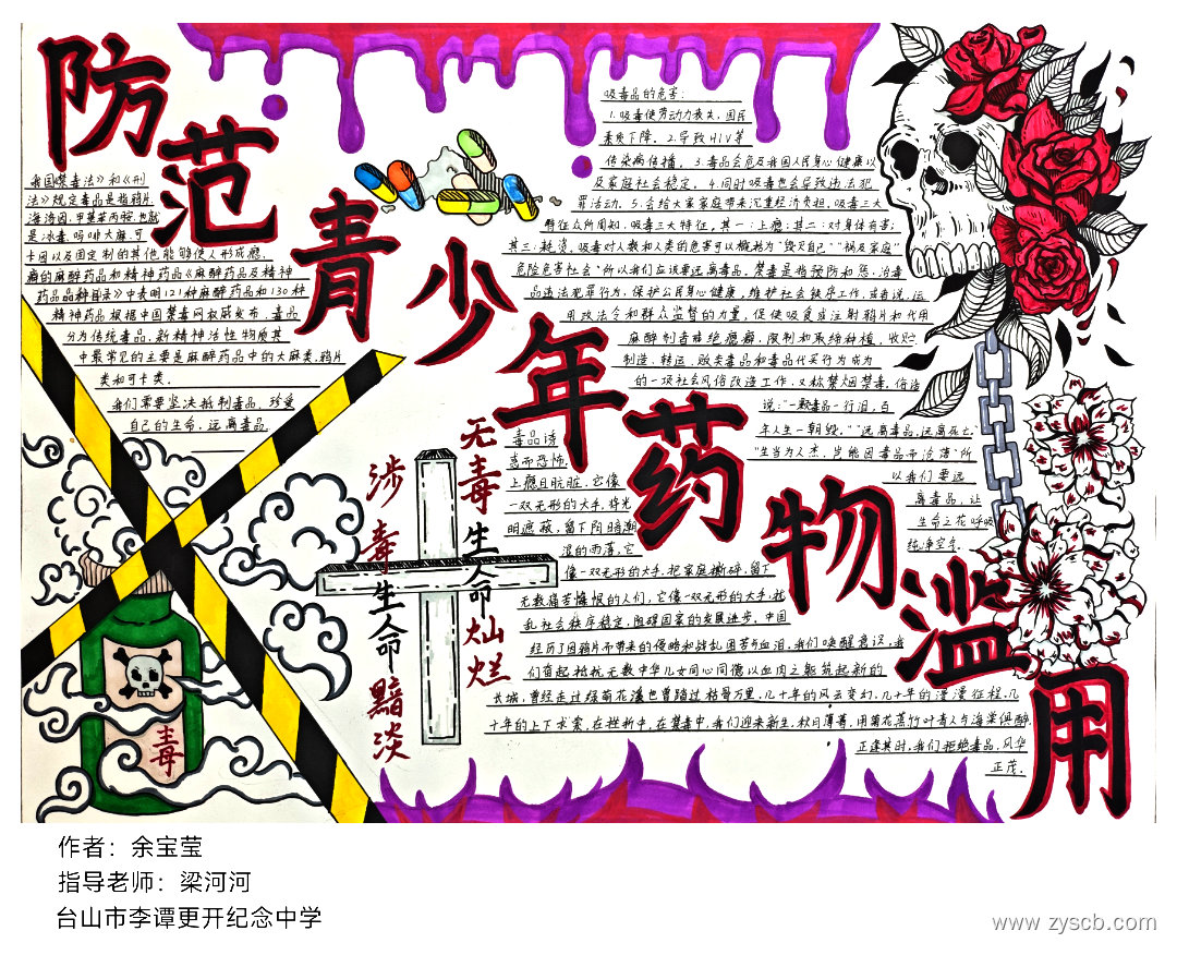 无毒生命灿烂 6.26禁毒手抄报二等奖-第4张 无毒生命灿烂 6.26禁毒手抄报二等奖-第4张