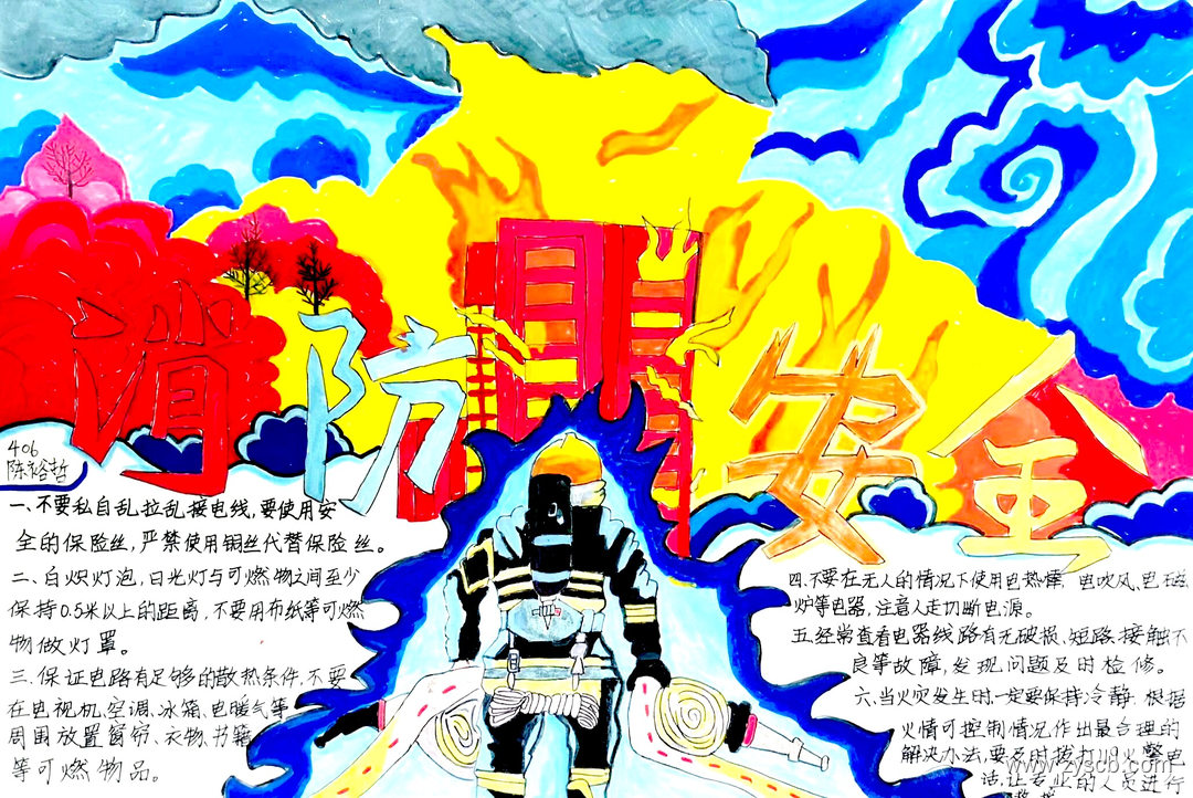 6张“119消防日”消防安全知识宣传手抄报一等奖-第6张 6张“119消防日”消防安全知识宣传手抄报一等奖-第6张