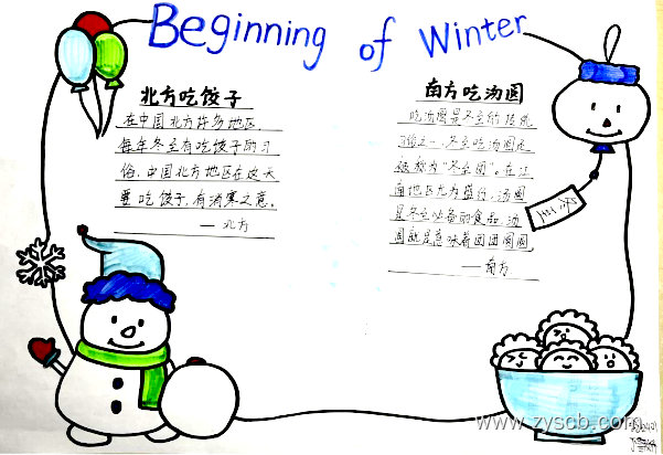 冬至已至，暖阳依旧||简单好画“冬至”手抄报-第1张