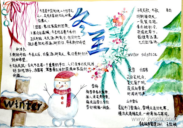 冬至已至，暖阳依旧||简单好画“冬至”手抄报-第3张