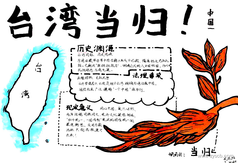 两岸统一主题手抄报绘画获奖作品展-第7张