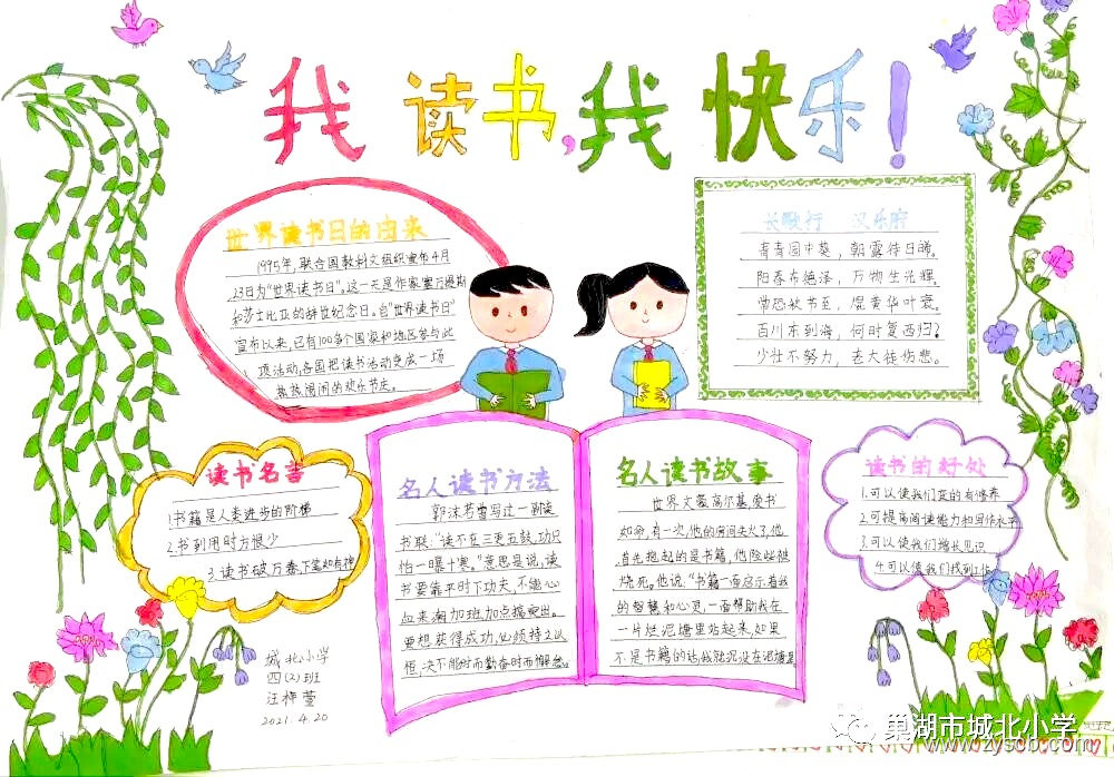 低年级组“读书节”优秀手抄报作品-第5张