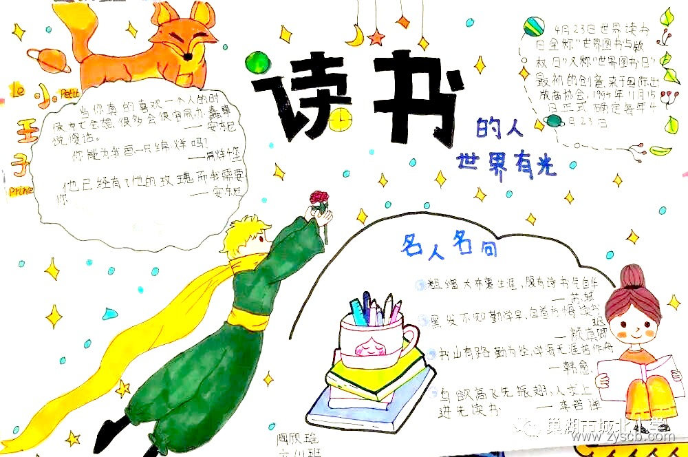 书香伴我行 世界读书日读书小报-第3张