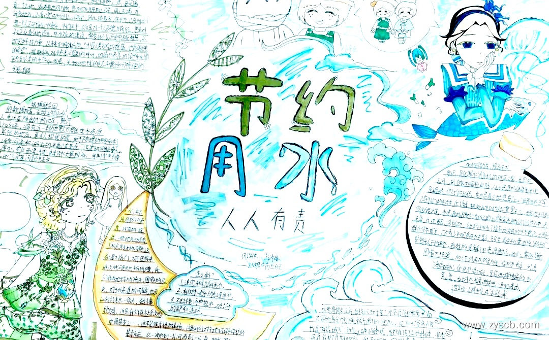 节水护水人人有责 世界水日节水宣传手抄报-第1张