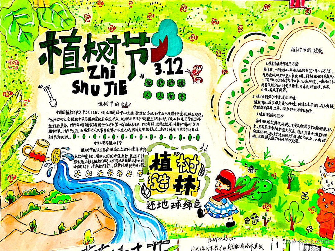 爱绿护绿 312植树节手抄报作品（9张)-第7张