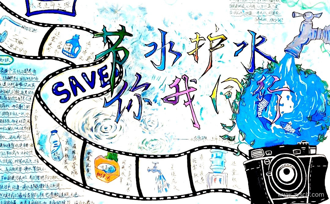 节水护水人人有责 世界水日节水宣传手抄报-第4张