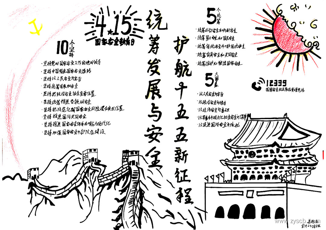 415国家安全教育日优秀手抄报作品-第2张